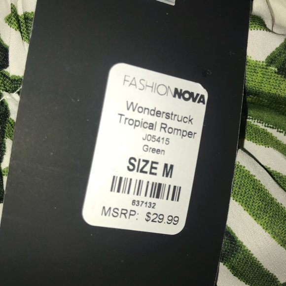 Fashion NOVA Tropical Romper, Size M - Picture 8 of 8